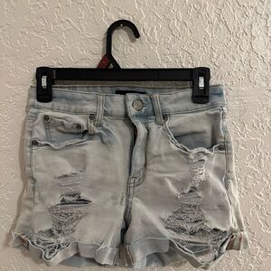 Aeropostale Light Wash Distressed Jean Shorts